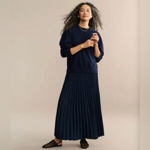 Jenni kayne Pleated Maxi Skirt in Navy